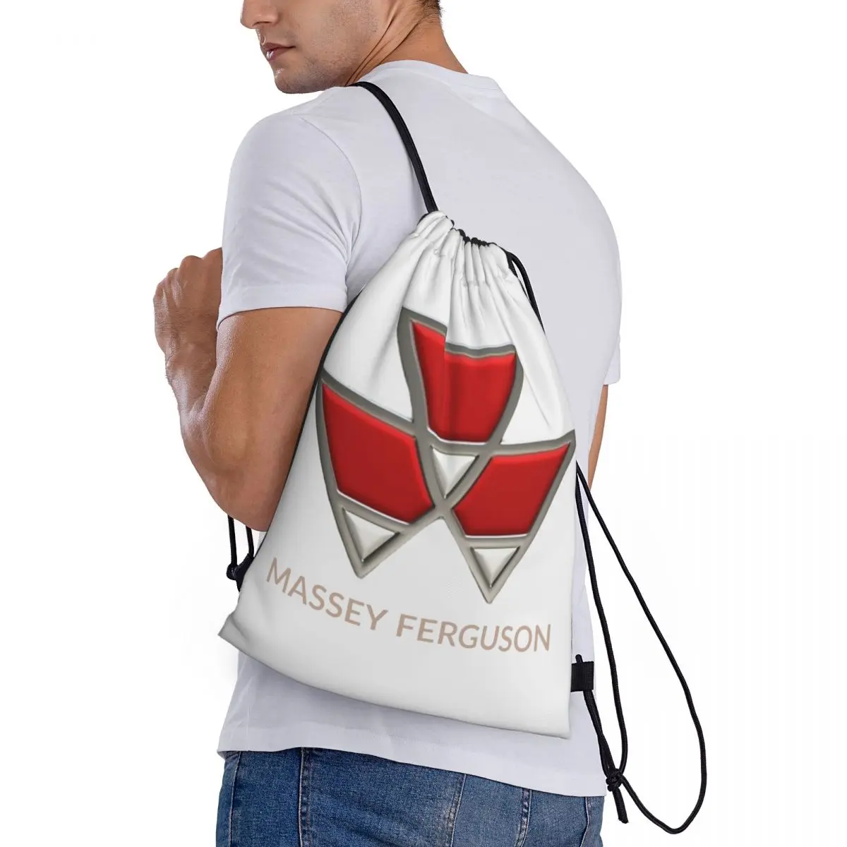 2025 Massey Ferguson Logo Backpacks Fashion Drawstring Bundle Pocket Sundries Bag Book Bags for Man Woman School