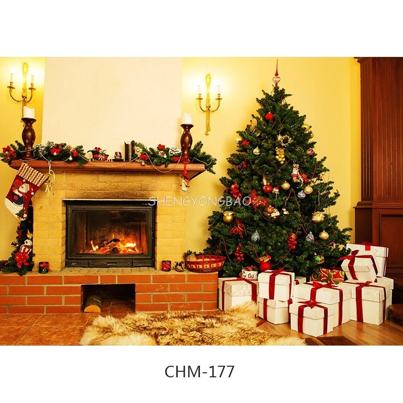 Vinyl Christmas Day Indoor Theme Photography Background Christmas Tree Children Backdrops For Photo Studio Props 710 CHM-103