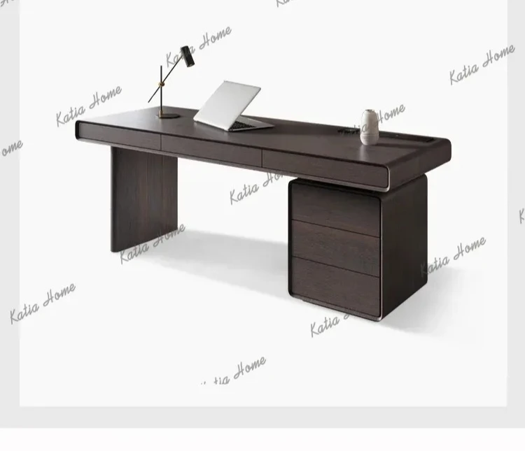 Italian Minimalist Home Office Desks Designer Light Luxury Modern Living Room Office Desks Solid Wood Furniture Scrivanie JT40O