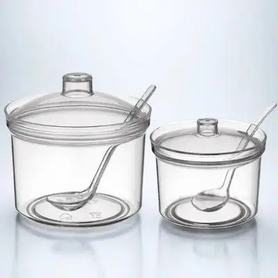 2Sets Premium Transparent Acrylic Seasoning Dispenser Can Set for Salt Sugar Pepper Spices Kitchen Accessories Condiment Box view 6
