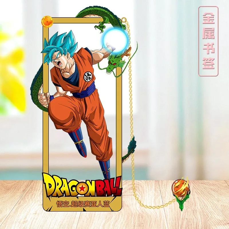 Dragon Ball Anime Action Figures Metal Bookmark Wukong Bookclip Learning Document Anime Guzi Student Decorate Kids Birthday Gift