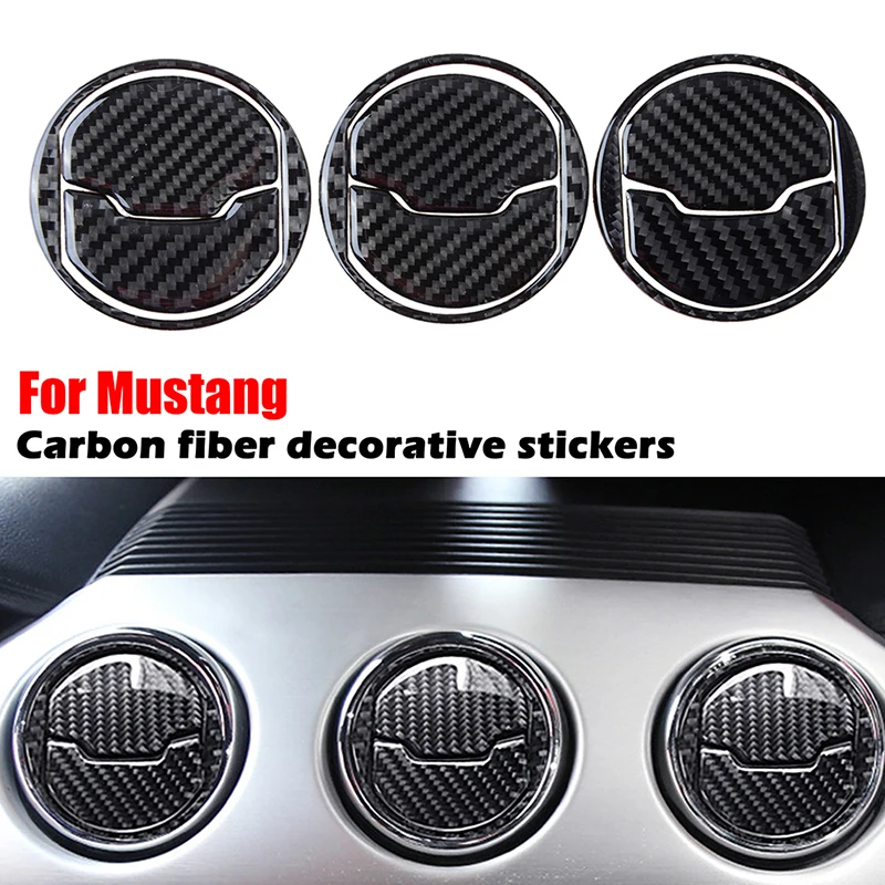 

Fit For Ford Mustang 2015-2019 Real Carbon Fiber Central Air Conditioning Outlet Vent Panel Trims Kit Car Internal Parts 9pcs