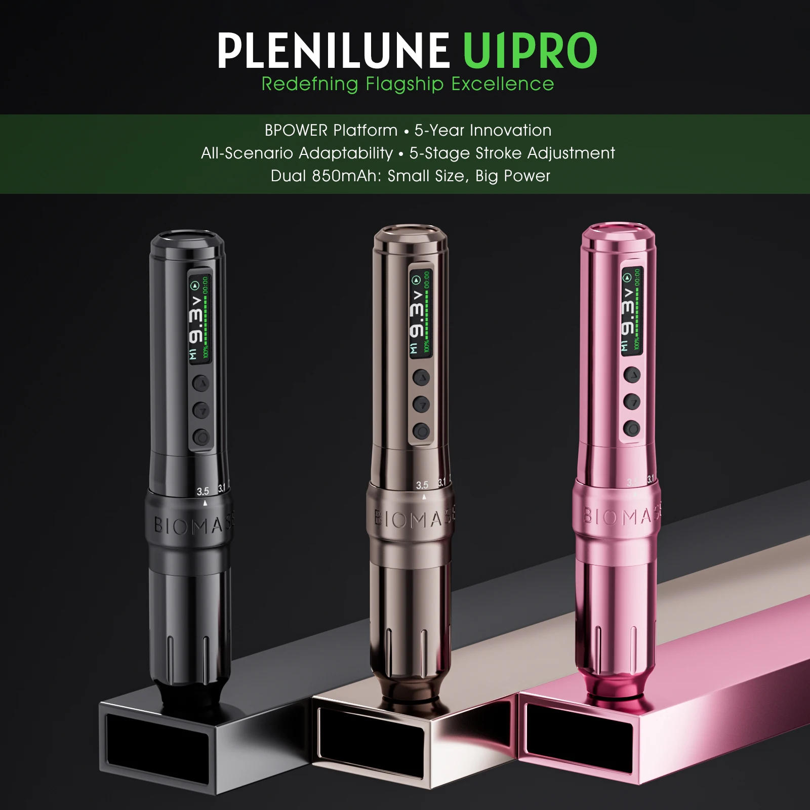 BIOMASER U1Pro Rotary Tattoo Machine Wireless PMU Machine Pen Permanent Makeup Machine Microblading Eyebrow Lip Tattoo Supplies
