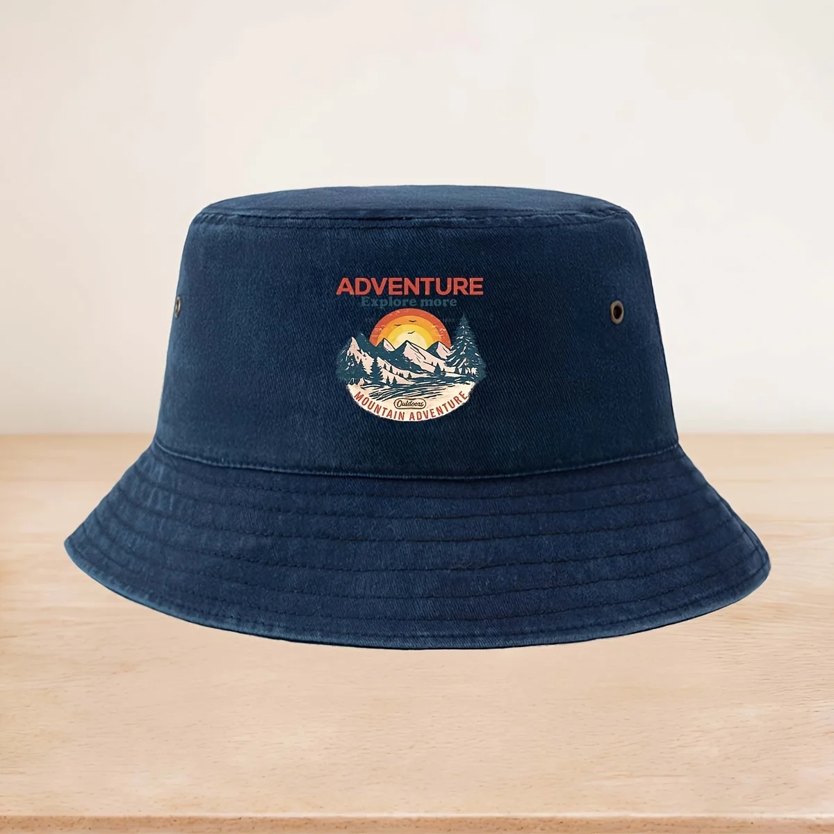 ADVENTURE Outdoor Adventure Printed Pattern High Quality Fisherman Hat Fishing Hat Easy to Carry Bucket Hat Unisex Trucker Hat F