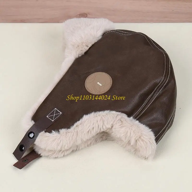 

N5KE Winter Outdoor Trapper Hat with Earflaps Thicken Plush Lining Adult Ushanka Hat