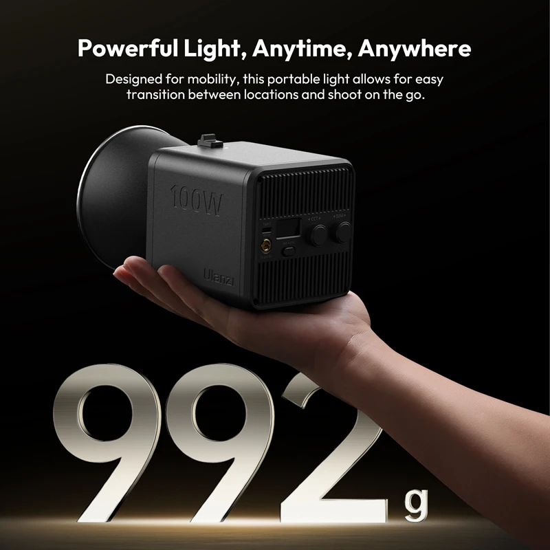 Ulanzi ML100Bi ML100RGB 100 Вт COB Видеолампа 2700–6500 К Двухцветная 360° °   Комплект светодиодов для фотостудии RGB CRI 95+ для прямой трансляции