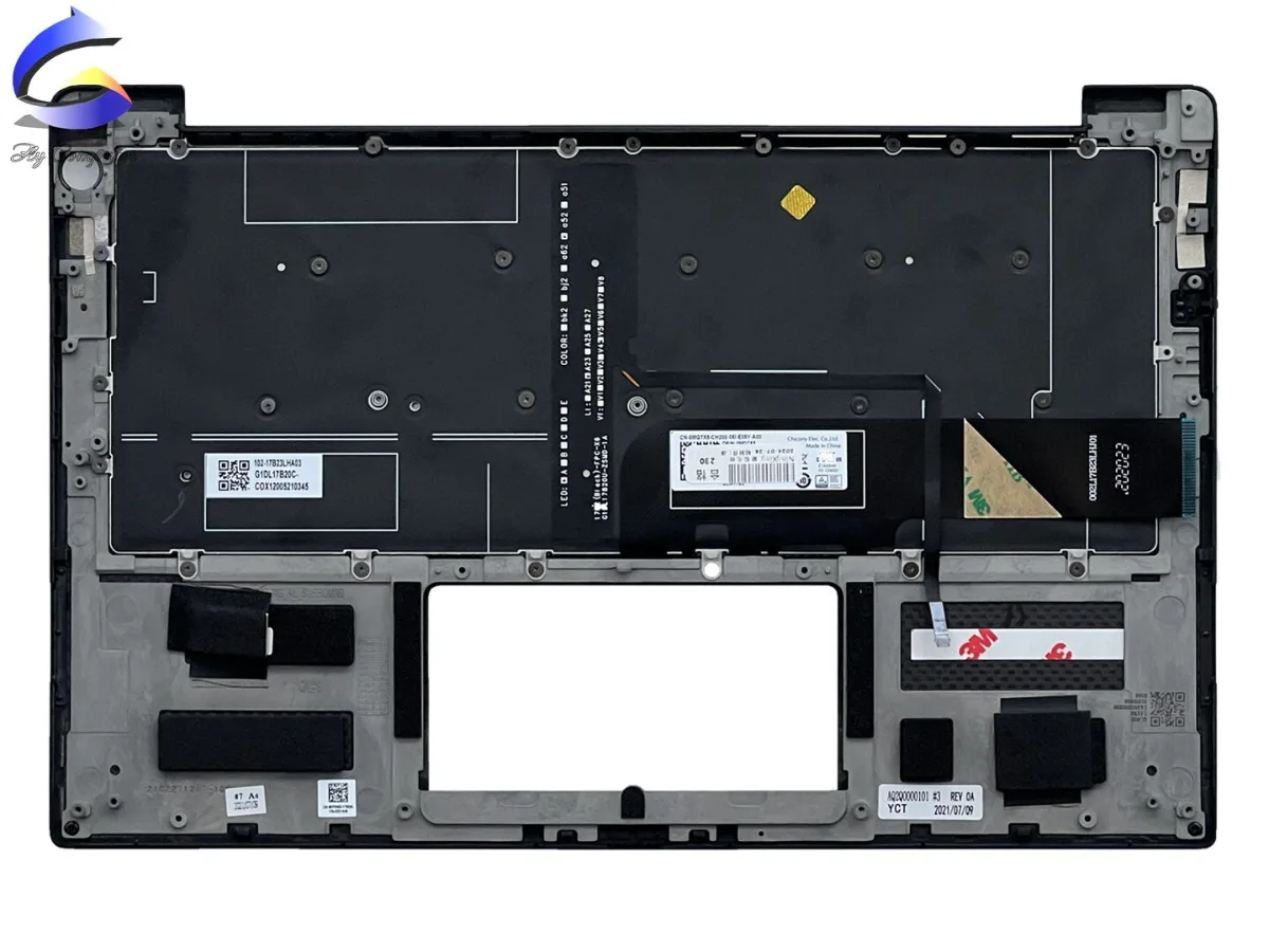AA+For Dell XPS 13 9370 9380 7390 9305 Upper Case Palmrest Cover Backlight Keyboard