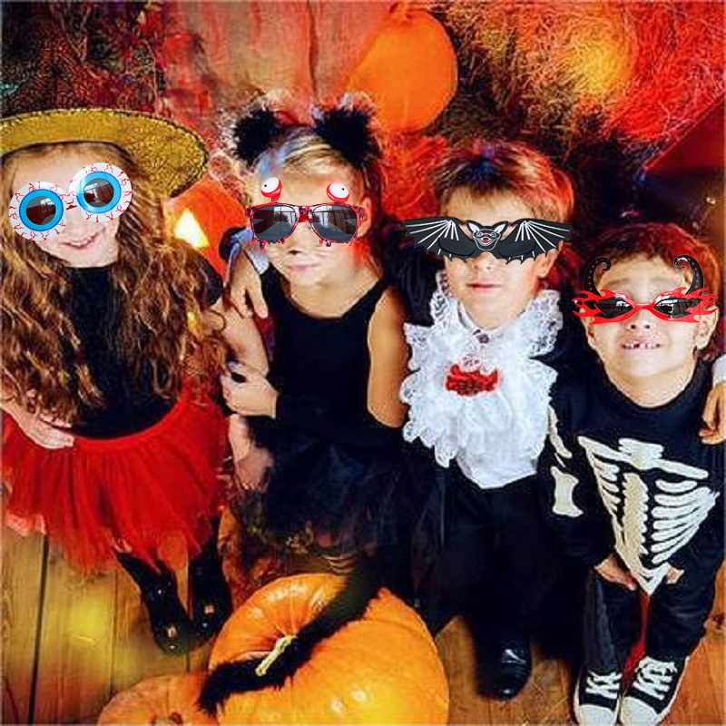 Gafas de Halloween con forma de murciélago de calabaza, accesorios para fotos de Cosplay, decoración de fiesta de Halloween para niños y adultos, 1 unidad