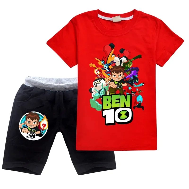 Koreanische Kinder Sommer setzt Mädchen Junge 10 Nummer kurz ärmel ige Shorts Anzug Kinder kleidung T-Shirt Anime B-BEN Outfits Kinder Kostüm