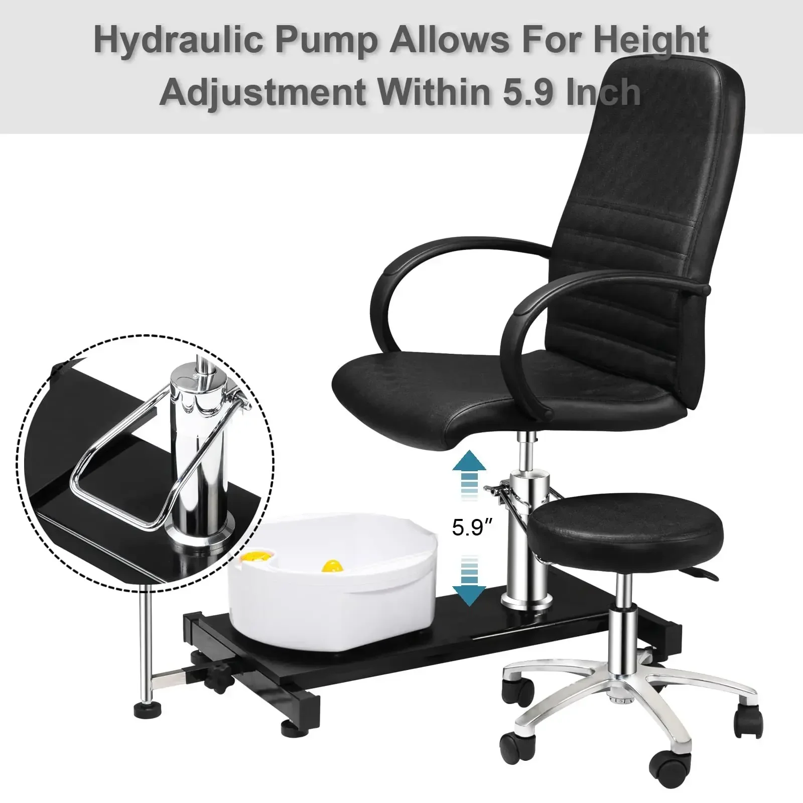 AOLIVIYA New Simple Solid Color Foot Washing Chair With Hair Salon Barber Shop Basin For Professional Modern Minimalist Light B7