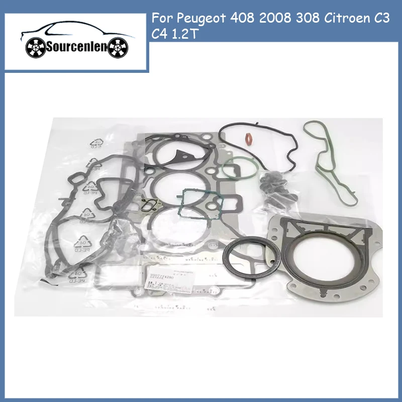 Brand New Engine Rebuilding Kit Overhual Gasket Sets 9807274280 For Peugeot 408 2008 308 Citroen C3 C4 1.2T