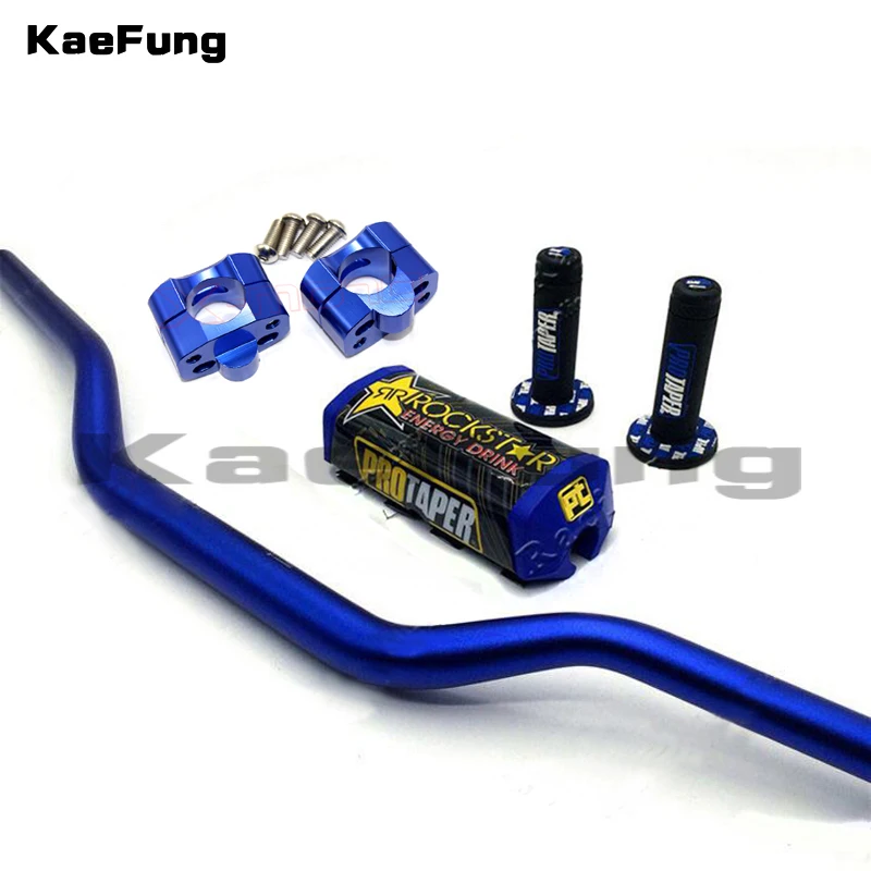 810mm long 11/8 Fat handlebar + cnc  bar clamps  Square 2.0  Bar Pad  New ProTaper Handlebar Grip set for dirt pit bike