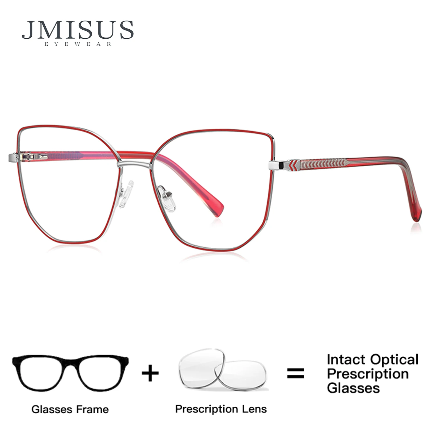 

JMISUS 2026 Fashion Square Prescription Glasses for Women High-quality Metal Blue Light Blocking Progressive Optical Eyeglasses