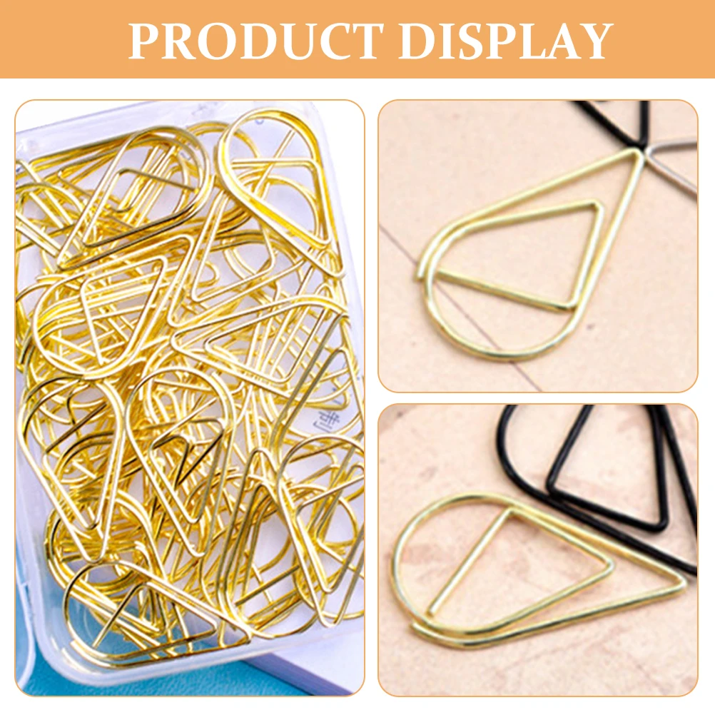 

100pcs Paper Clips Drop Shaped Small Metal Clamps For Office School Home File Organizer Craft Supplies Decorative Stationery