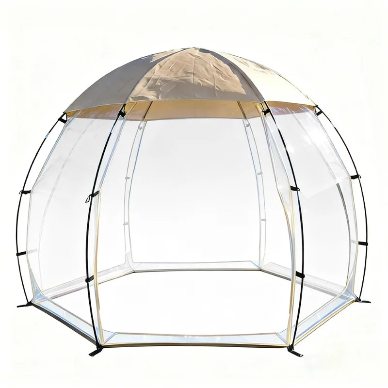 PVC transparent tent 4-6 people 360 ° panoramic sun room, outdoor thermal insulation camping bubble house spherical tent