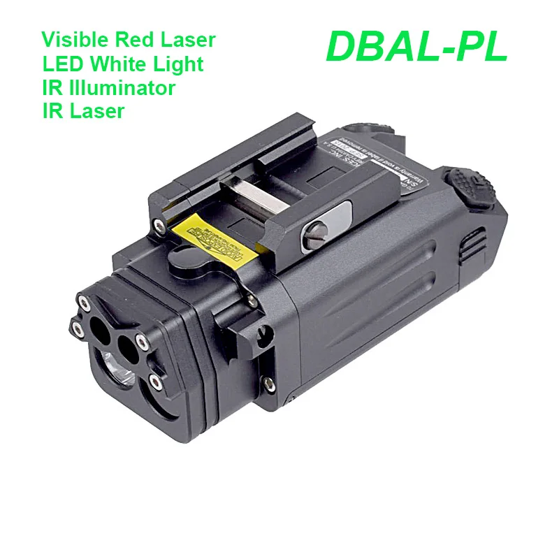 

DBAL-PL Weapon Light Ultra Output LED Tactical Pistol Flashlight With Red Laser IR Illuminator CNC Aluminum Weaver Rail