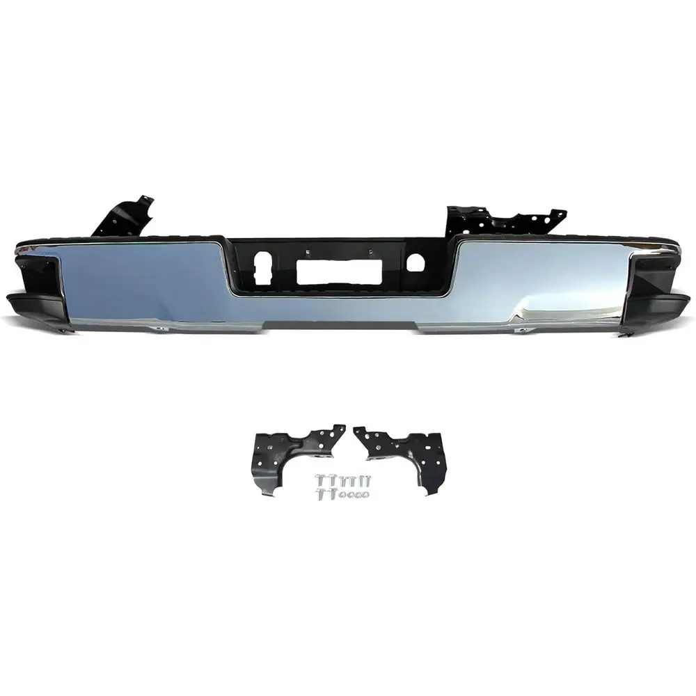 

Rear Bumper Assembly Chrome without Park Assist Sensor Holes Replacement for 2014-2018 Silverado Sierra 1500