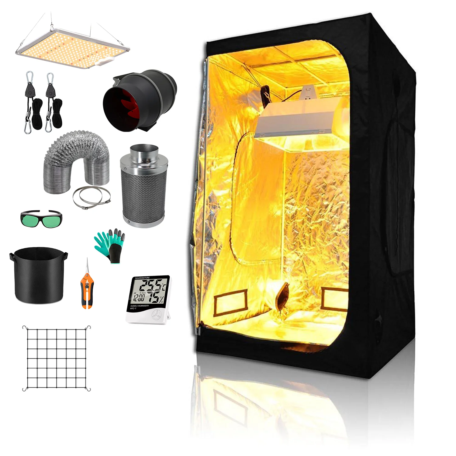 600D Oxford Plant Grow Tent, Hydroponic Indoor Greenhouse for Agricultural Plant Cultivation