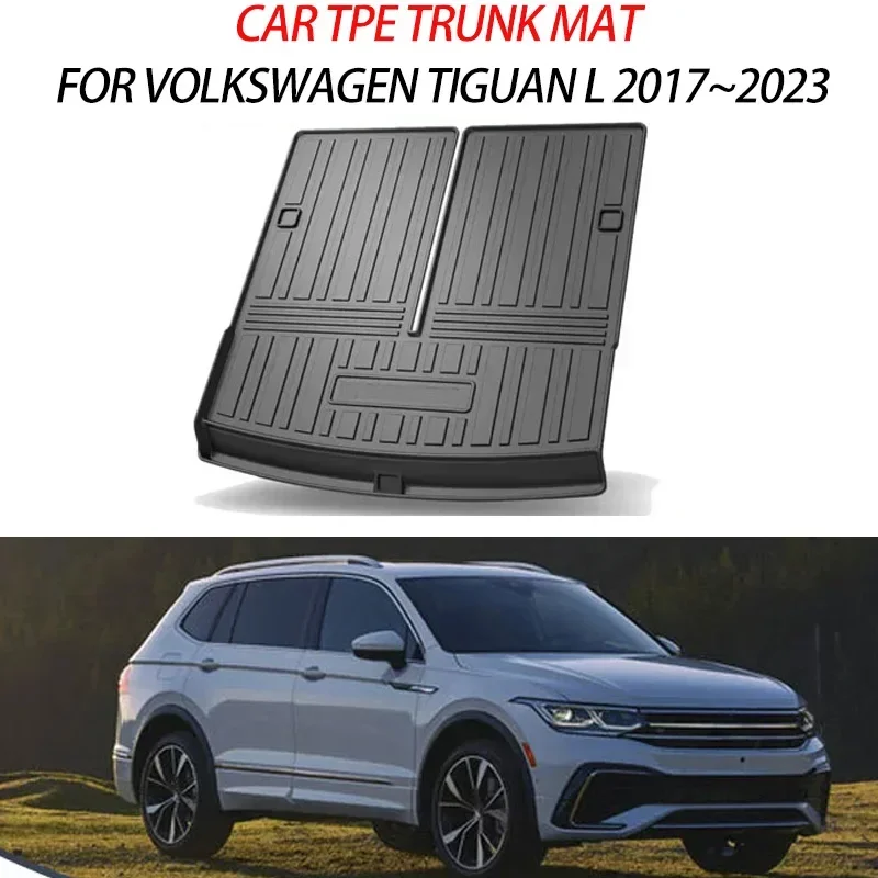 

For VW Volkswagen Tiguan L 2017~2023 Car Trunk Storage Pads Anti-Dirty Protection Rug Car Mat Back Seat Carpets Auto Accessories