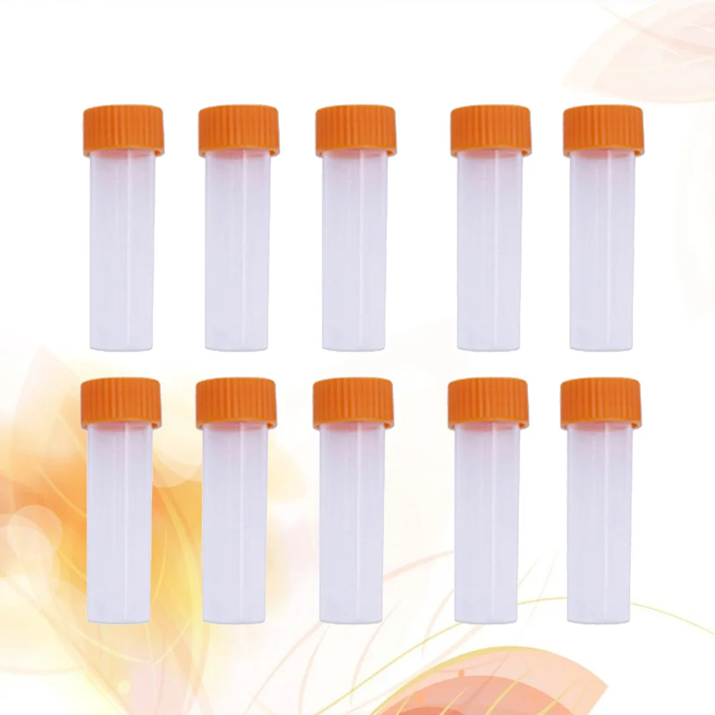 

10Pcs Needle Organizer Transparent Plastic Storage Bottles 6x2cm DIY Beads Clear Containers Orange Lids for Crafts