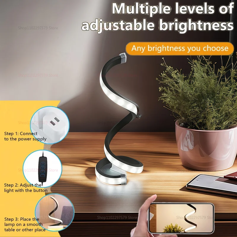 Adjustable Night Lights Modern Atmosphere Decorative Bar Serpentine Table Lamps Small Night Lights for Home Bedroom Party Lounge