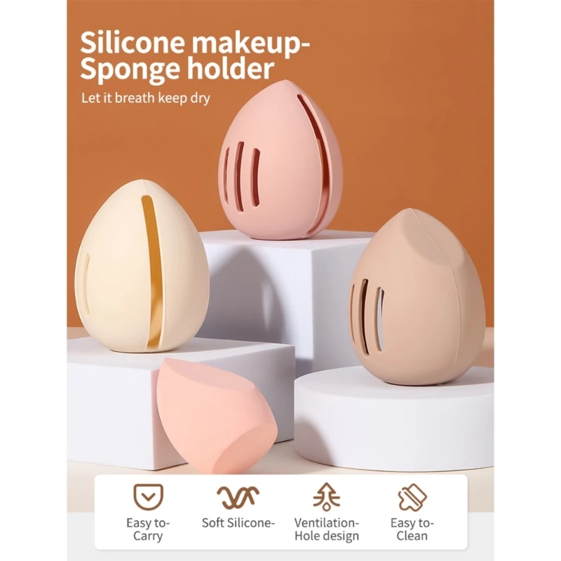 Makeup Sponges Case Powder Puff Case Silicone Makeup Puff Holder Shatterproof Beauty Sponges Holder Makeup Sponges Drop Shipping