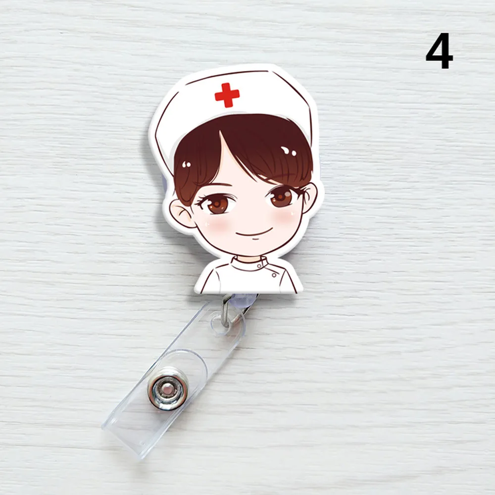 Cute Nurse Retractable Doctor Badge Reel ID Name Card Name Card Holder Card Holder Clip Office Supplies Badge Holder Clip