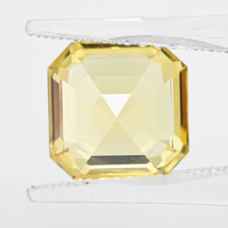 Top Lab Grown Sapphire Square Chamfer Cut yellow Color VVS1 Selectable AGL Certificate Charms DIY for Jewelry Making Materials