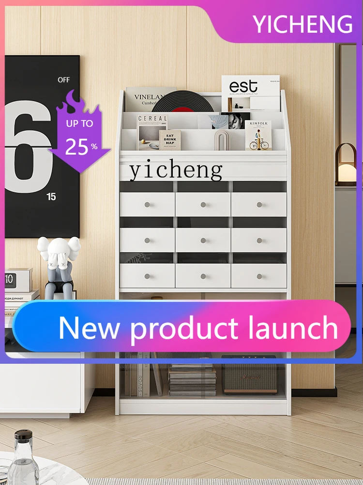 

TT ретро книжная полка шкаф для журналов от пола до потолка гостиная спальня простой легкий роскошный шкаф для хранения