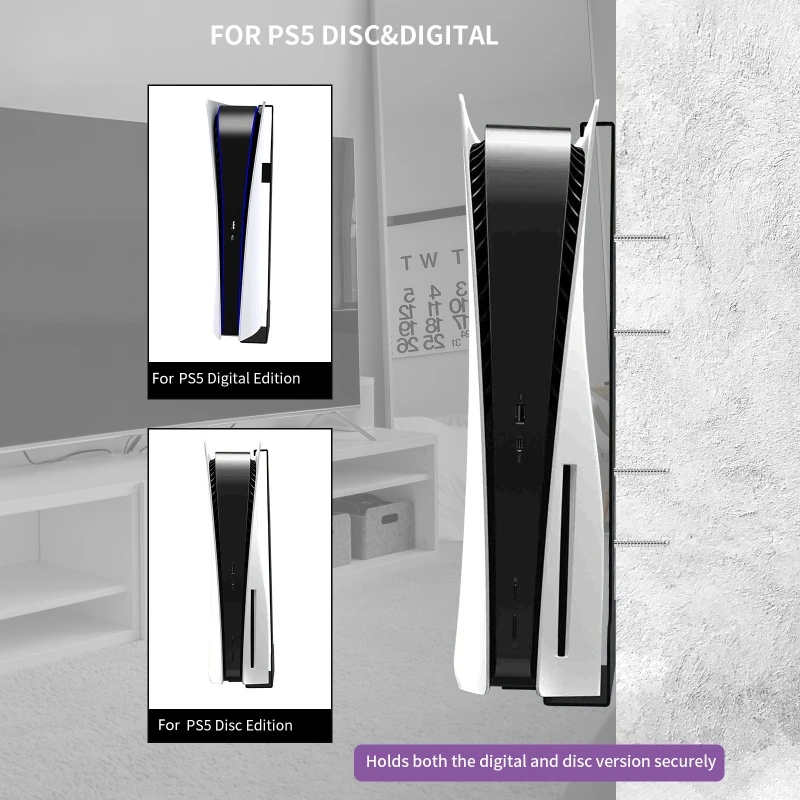 2pcs/set Controller Stand Holder + Wall Mount Bracket Storage Rack Gaming Accessories Compatible with Switch & PS5 & PS4