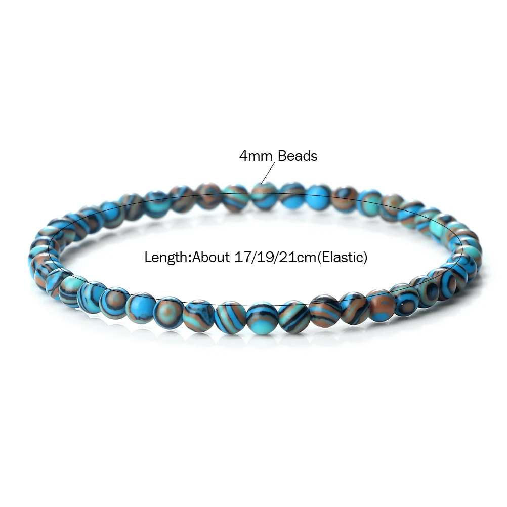 Mini 4mm Beaded Bracelets For Women Natural Stone Multicolor Malachite Bracelets For Men Friendship Yoga Healing Health Jewelry