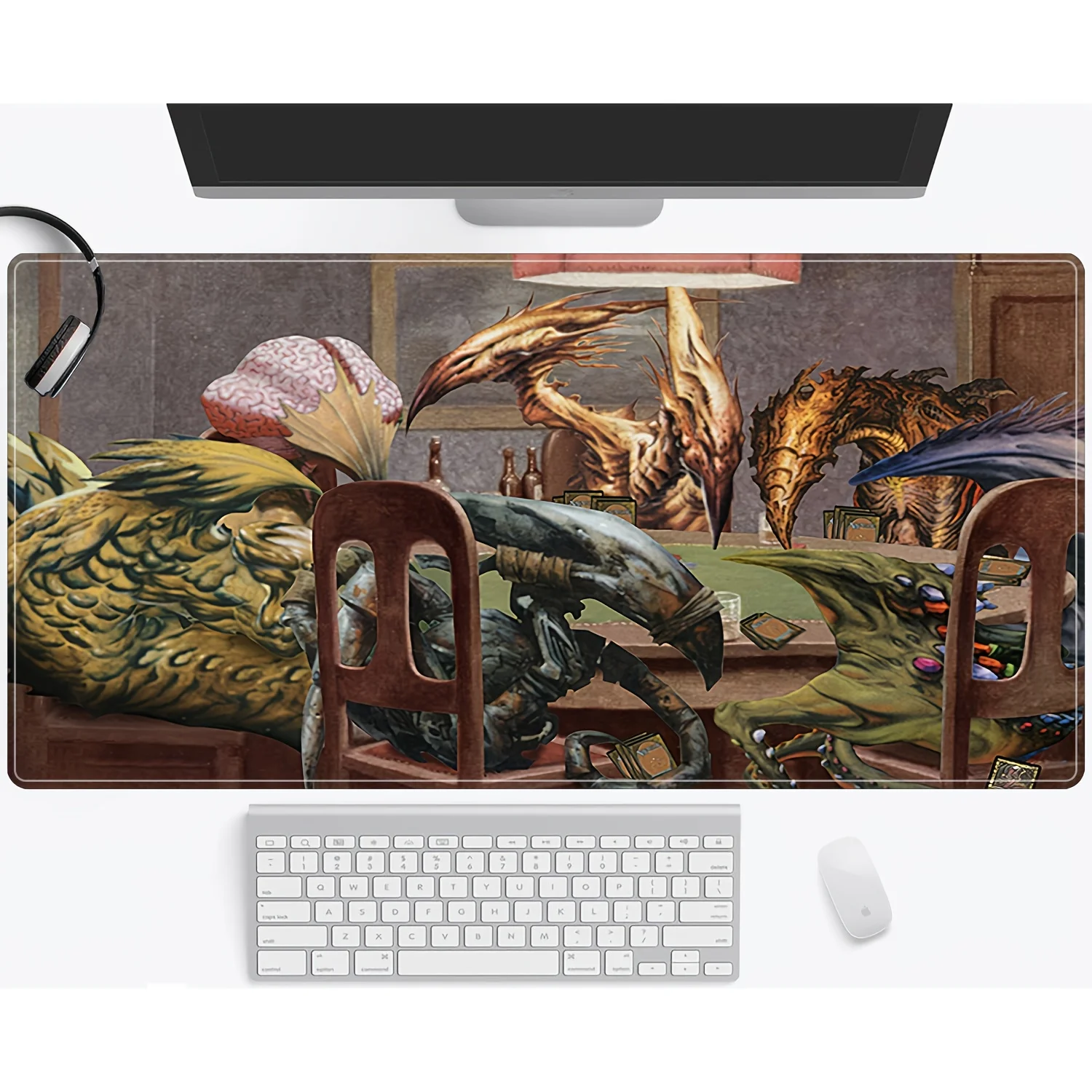 

Большой игровой коврик для мыши на тему MTG, нескользящий резиновый настольный коврик с прошитыми краями, коврики для клавиатуры для домашнего офиса и энтузиастов TCG