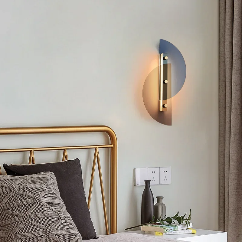 

SANDYHA Modern Minimalist Glass Wall Lamp Creative Design for Living Room Bedroom Study Wall Lighting Fixtures LED Light Elegant