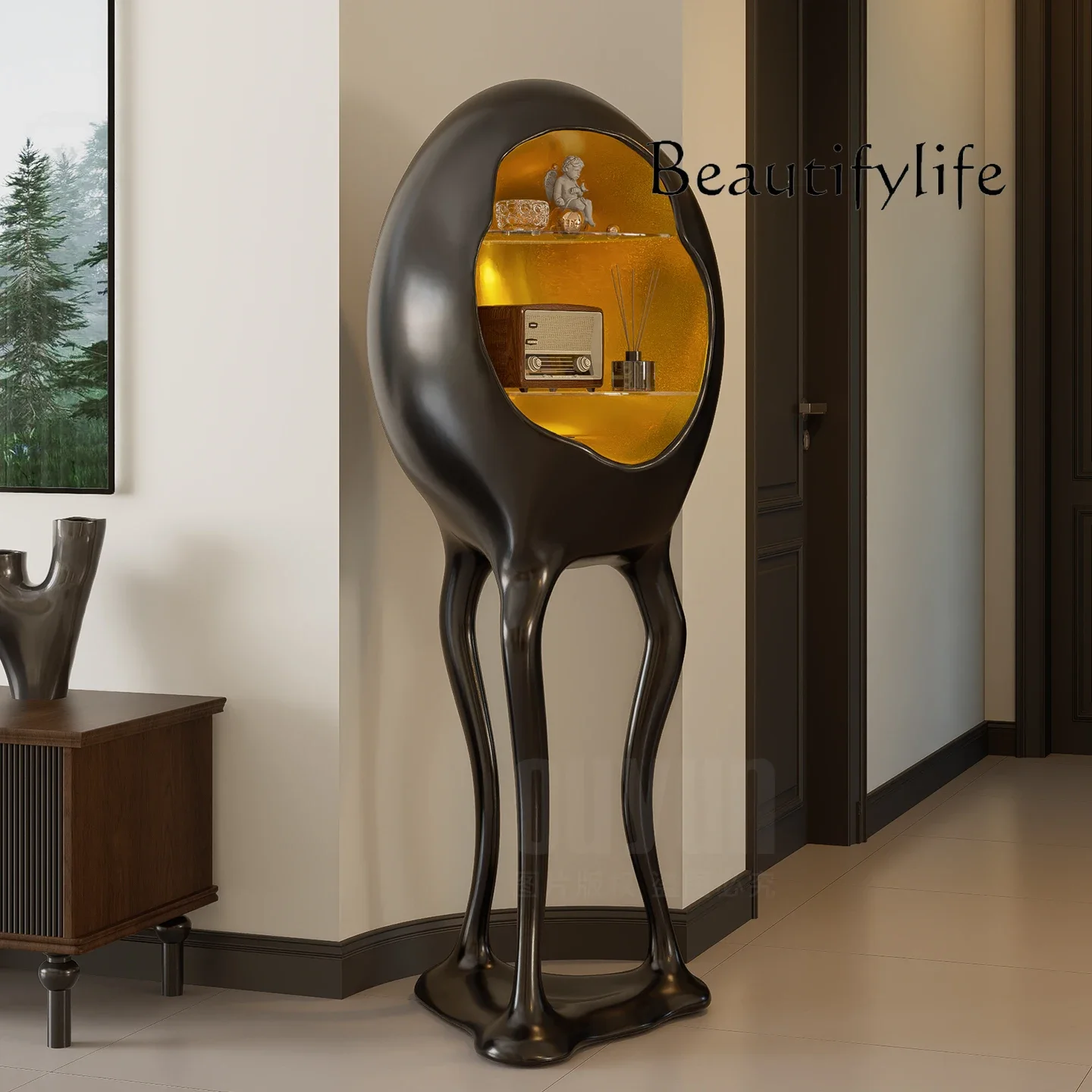 JB Wine Cabinet Design Sense Art Light Luxury Fiberglass Villa Entrance Home Floor High-end Creative Decoration