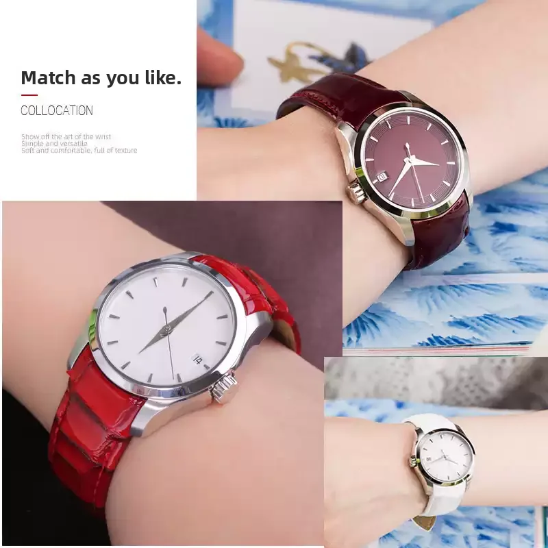 18mm For Tissot 1853 Couturier T035 T035210 T035207A Glossy surface WatchBand Genuine Leather Watch Strap women band bracelet