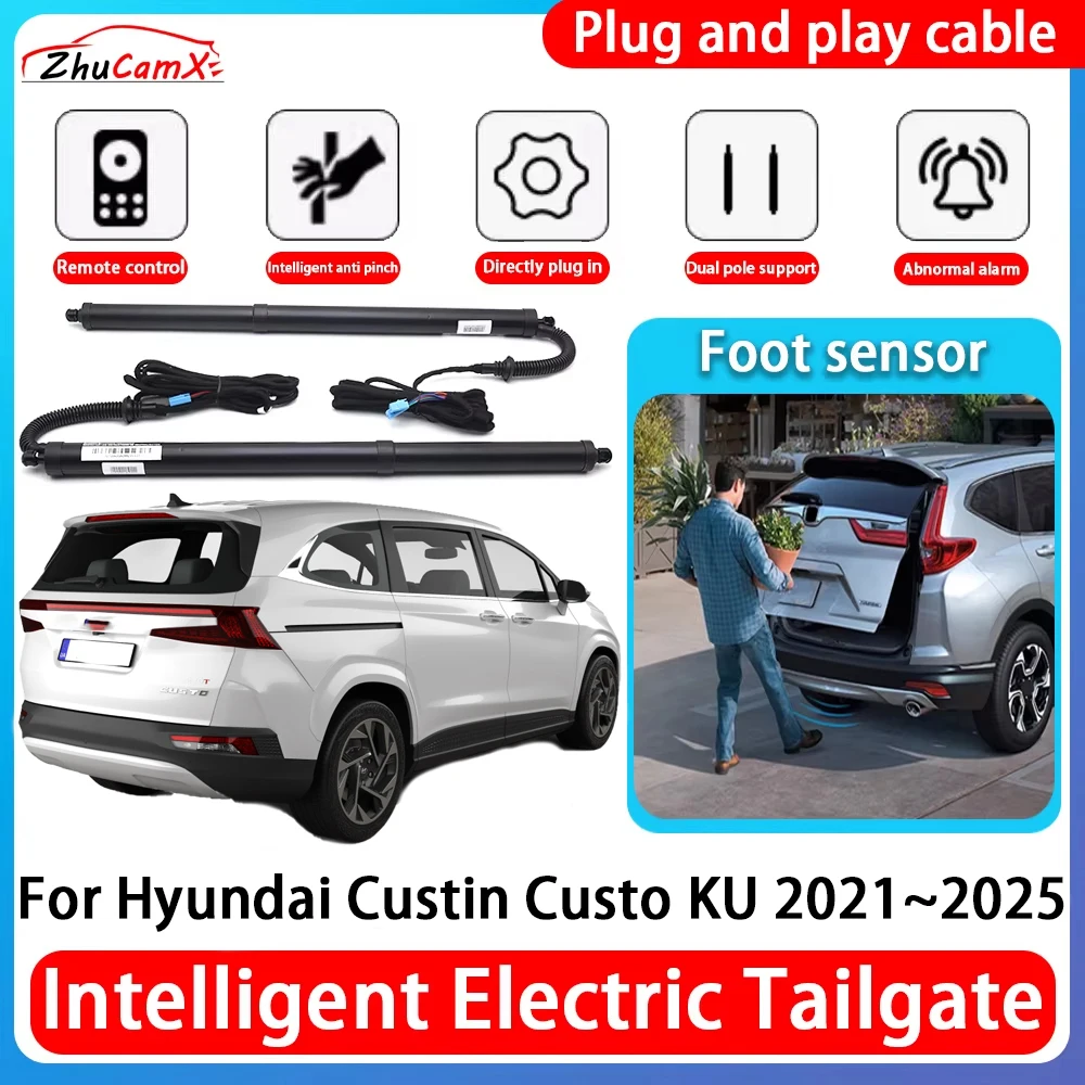 

ZhuCamX Car Power Trunk Electric Suction Tailgate Intelligent Tail Gate Lift Strut For Hyundai Custin Custo KU 2021~2025