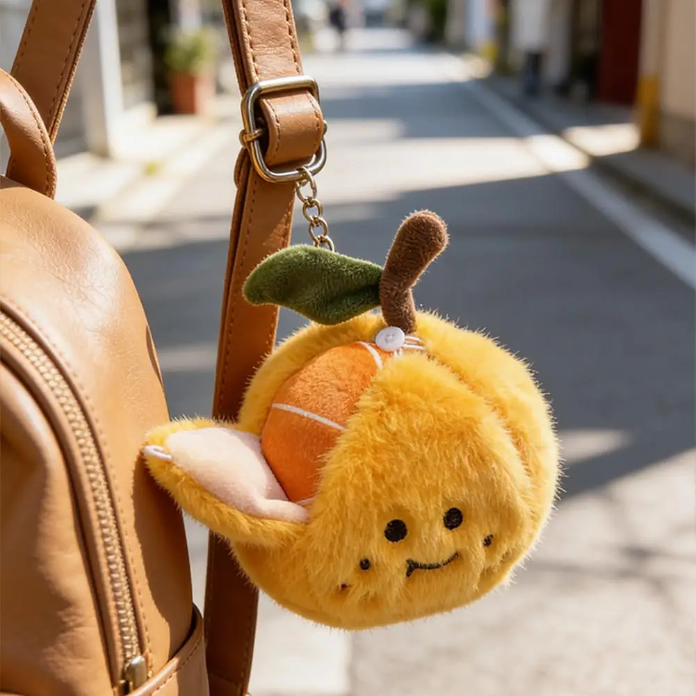 

Милый плюшевый брелок-антистресс в виде апельсина, разделяемый на сегменты, с надписями-пожеланиями, подвеска для сумки, подарок