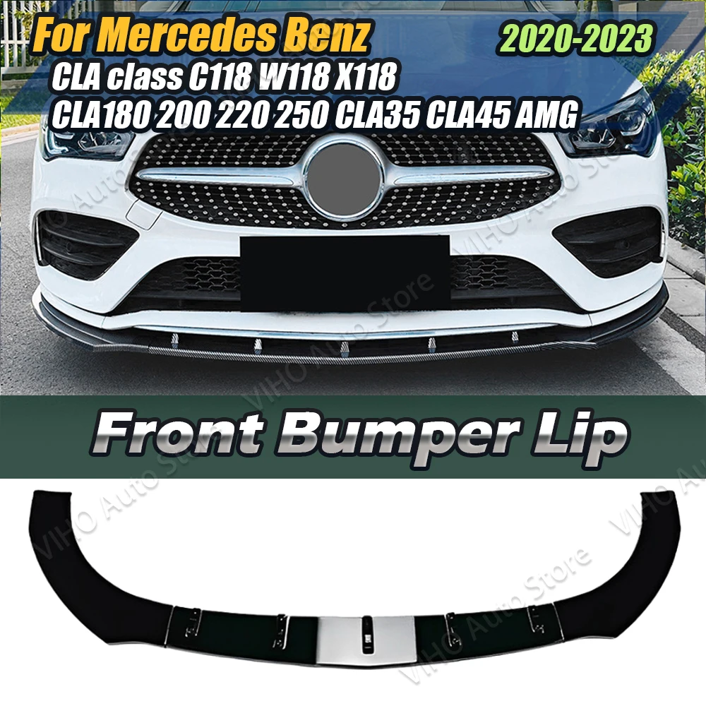 

Front Bumper Splitter Lip Diffuser Spoiler Guard For Mercedes Benz CLA C118 W118 X118 CLA180 200 220 250 CLA35 45 AMG 2020-2023