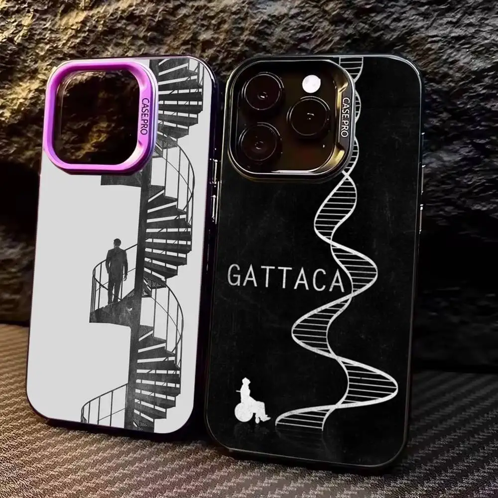 

classic Gattaca Phone Case For iPhone17,16,15,14,13,12,11 Plus,Pro Max Colored Silver Plated Inside Cover
