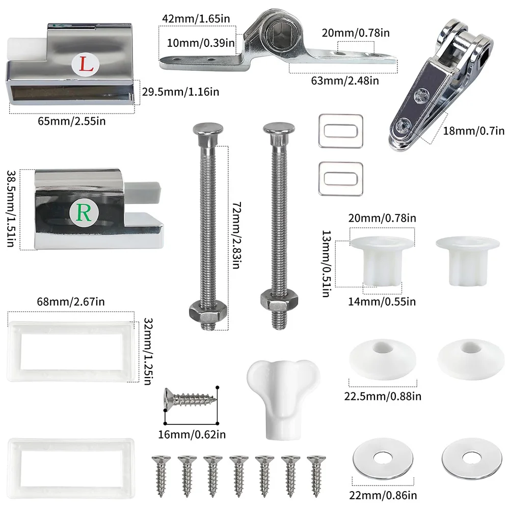 

Soft Close Toilet Seat Hinge ABS Zinc Alloy Attachment Holder Replacement For Standard Soft Close Toilet Seats