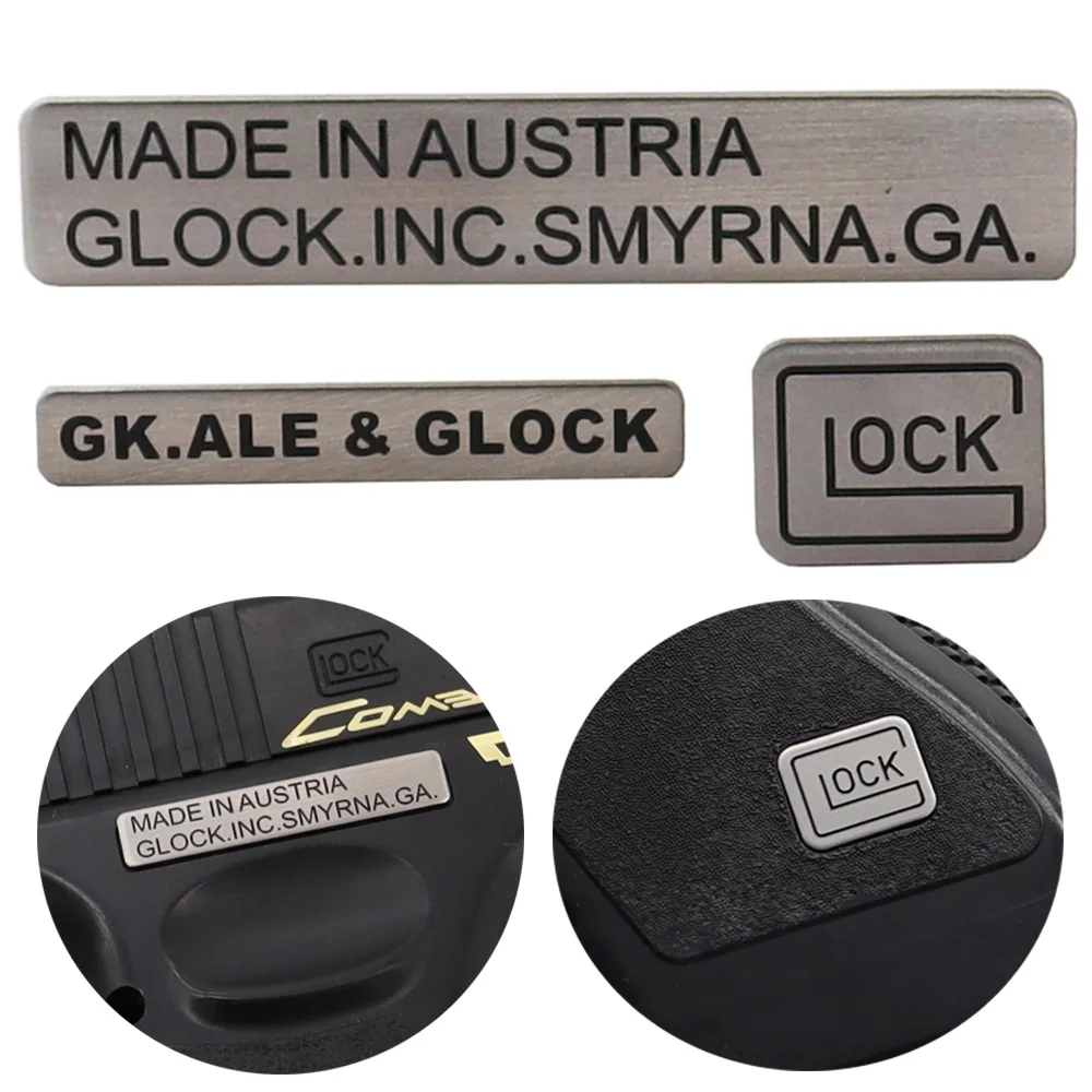 

New Tactical Pistol Glock Logo Metal Sticker CS Toy Gun Airsoft Decorative DIY Stickers For Glock 17 18 19 Hunting Accessories
