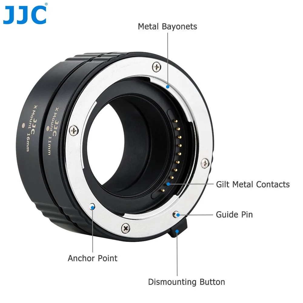 JJC X Mount Macro Extension Tube Kit Close Up Auto Focus Adapter Ring for Fujifilm X-S20 XT5 XT4 XT3 XT30II XT30 X-H2 X-H2S X-E4