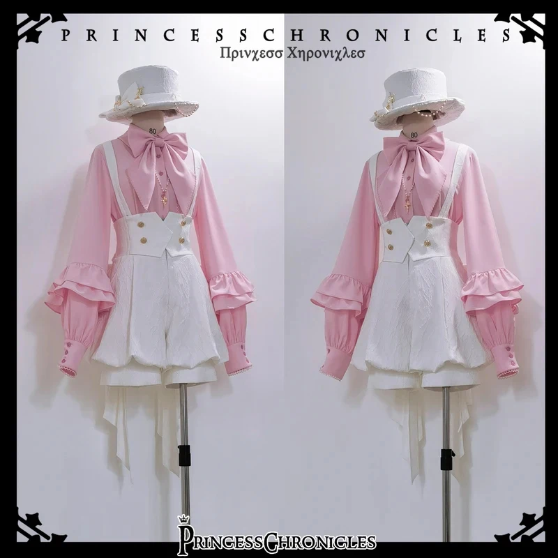 

KK562026 - Doll - Ouji Lolita Pink Blouse & White Shorts by Princess Chronicles PRE ORDER / 2 months.OJ6/