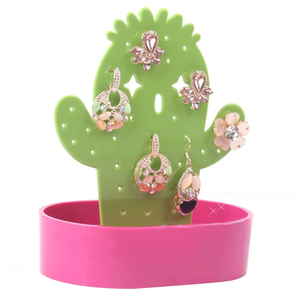 

Cactus Jewelry Holder Rose Red Adorable Storage Rack Necklace Bracelet Display Stand Home Jewelry Display Organizer
