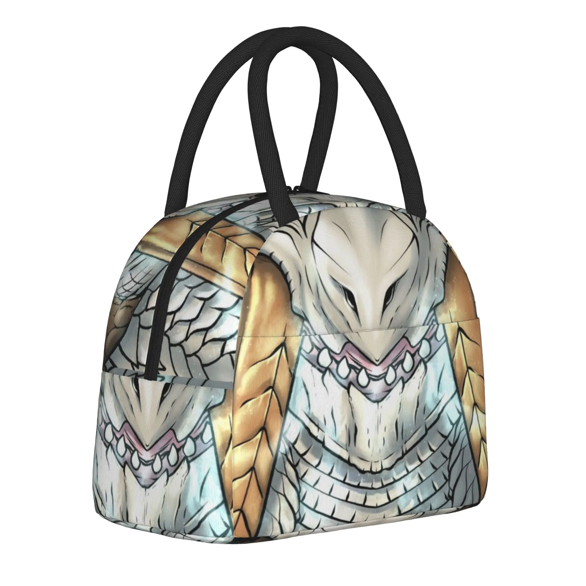 Barioth Monster Hunter World Insulated Lunch Bag Large Kanji Game MHW Lunch Container Bag Tote Lunch Box College  Picnic Boy