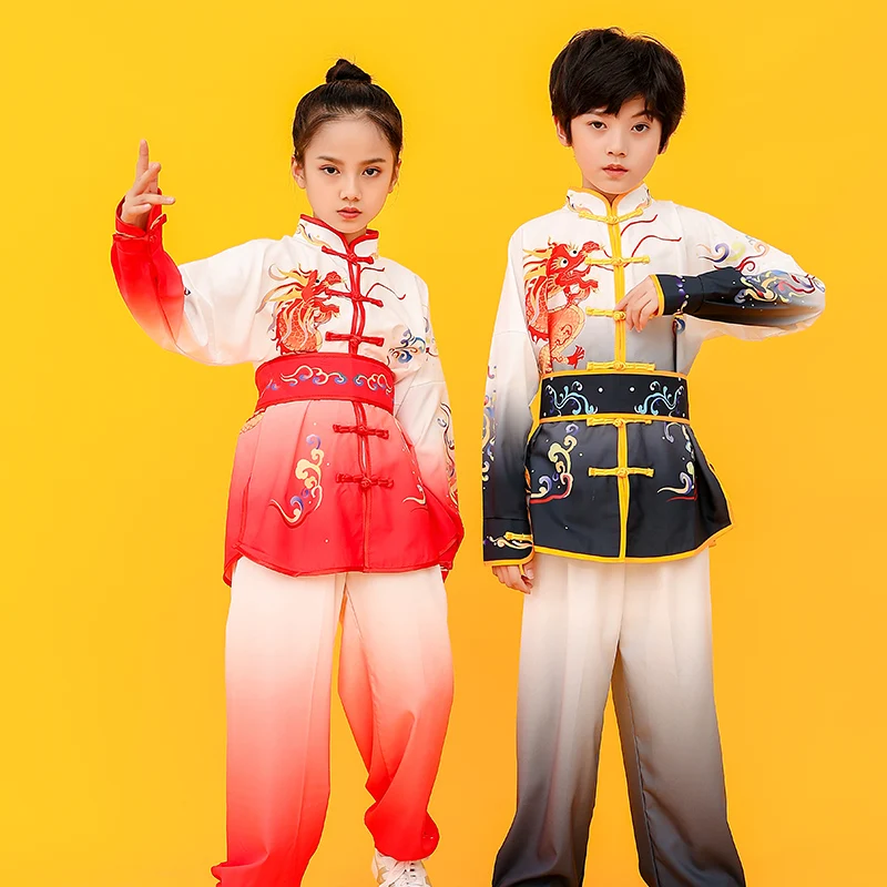 Uniforme de performance d'arts martiaux pour enfants, costume de wushu, kung fu, tai chi, vêtements d'exercice traditionnels chinois, Gelfor, 2024