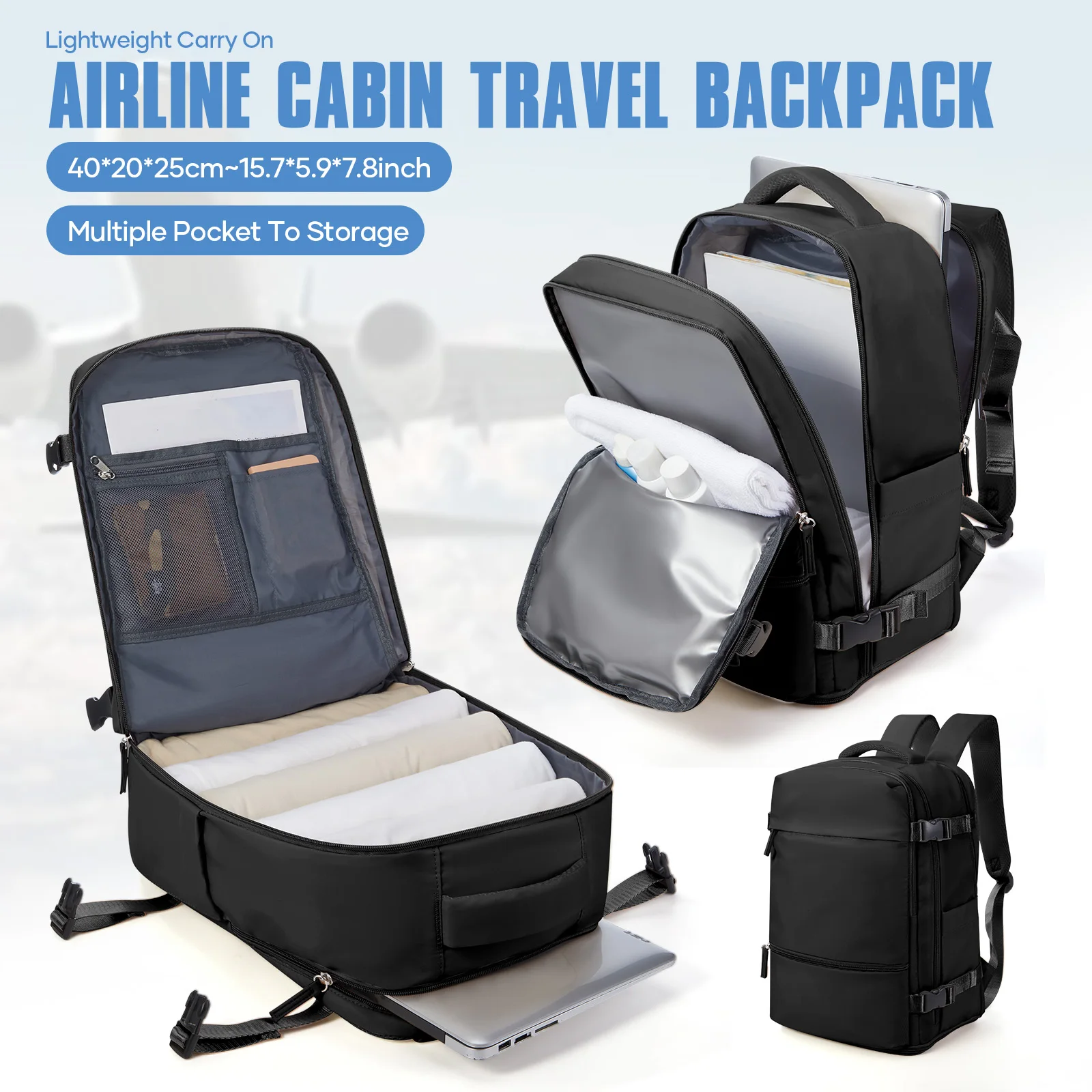 

Ryanair 40x20x25 Travel Backpack for Women Men, Carry On luggage Hand Luggage Backpack, Anti-Theft Backpack Laptop Backpack