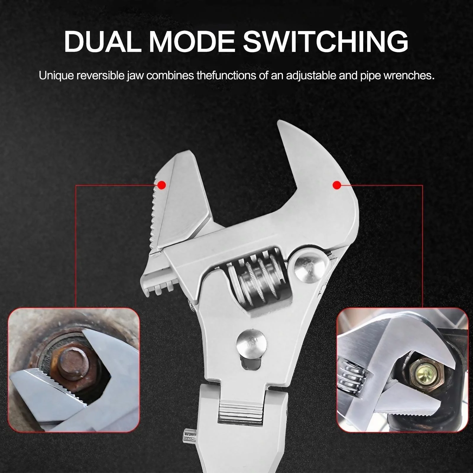 5 In 1 Adjustable Ratchet Wrench Swivel Head Foldable Handle Extendable Spanner Chrome Molybdenum Steel Heavy Duty Mechanics