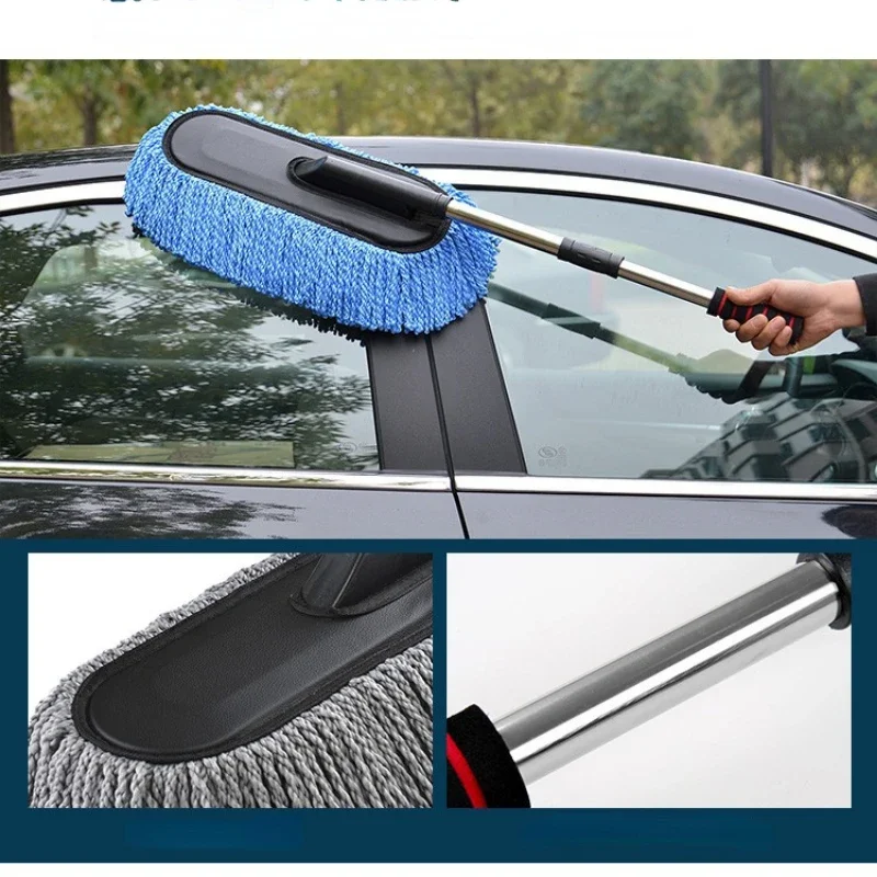 Large Car Wash Mop Cleaning Brush Telescoping Long Handle Cleaning Mop Retractable Bent Bar Car Wash Brush Car Cleaning Tools