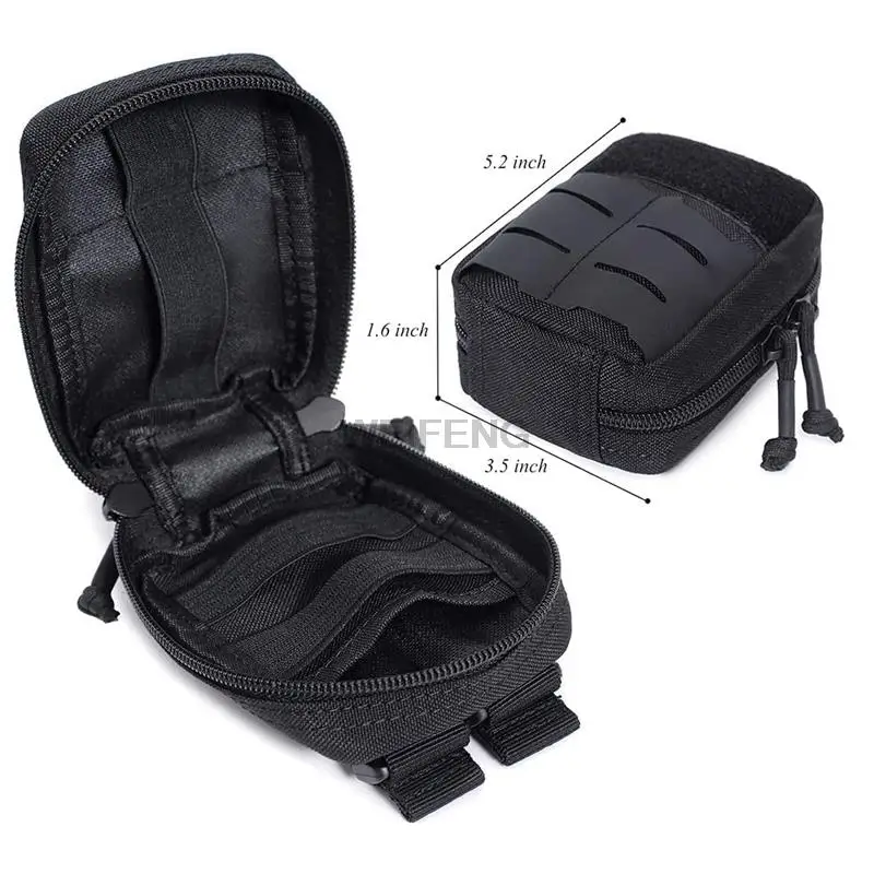 Tactical Molle EDC Pouch  Emergency Bag Hunting Accessories Utility Pouch Camping Multi-Purpose Tools Kit Zipper Bags